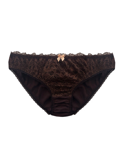 Lola Brown Silk and Lace Knicker 