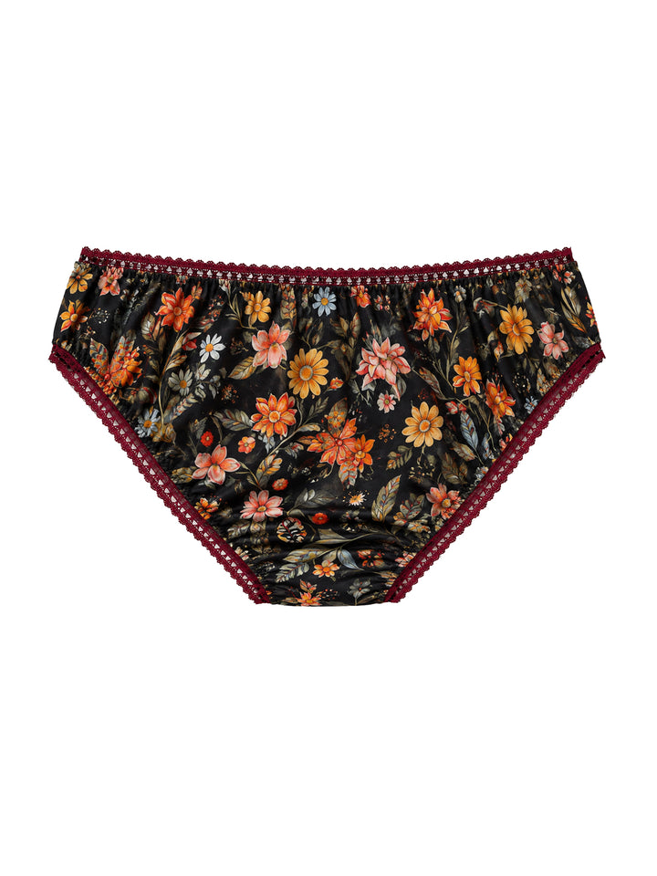 Amy Botanical Print Cotton Knicker Back | Luxury Lingerie UK | Ayten Gasson