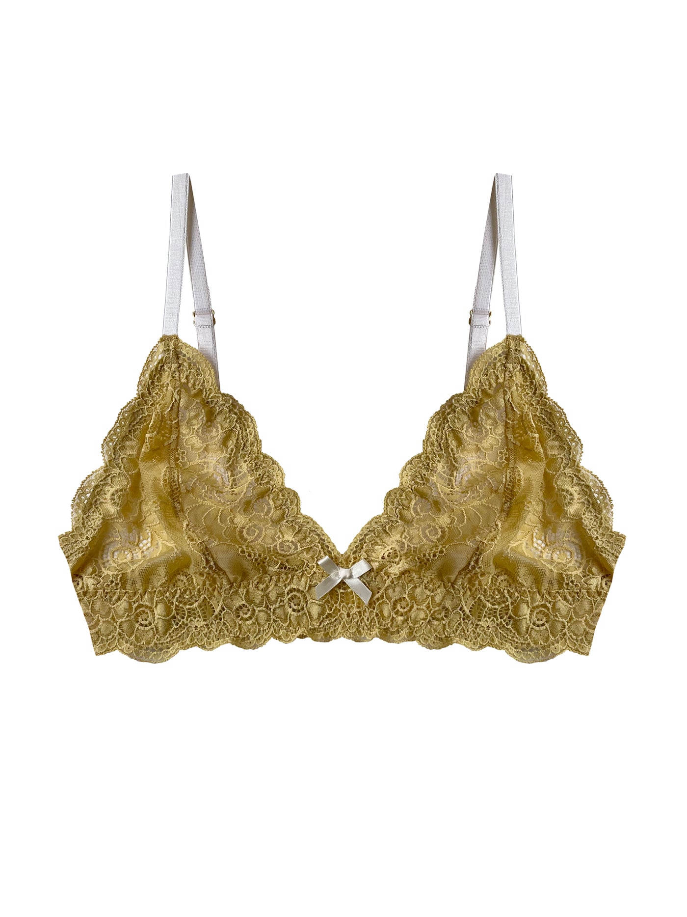 Aurelia Gold Eco Lace Bralette by Ayten Gasson