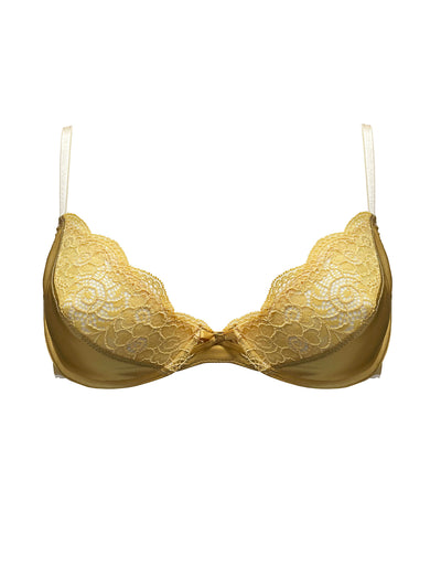 Aurelia Gold Silk Plunge Bra