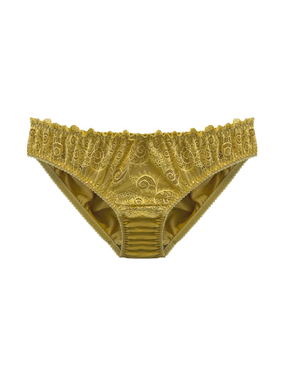 Aurelia Gold Silk & Lace Knicker