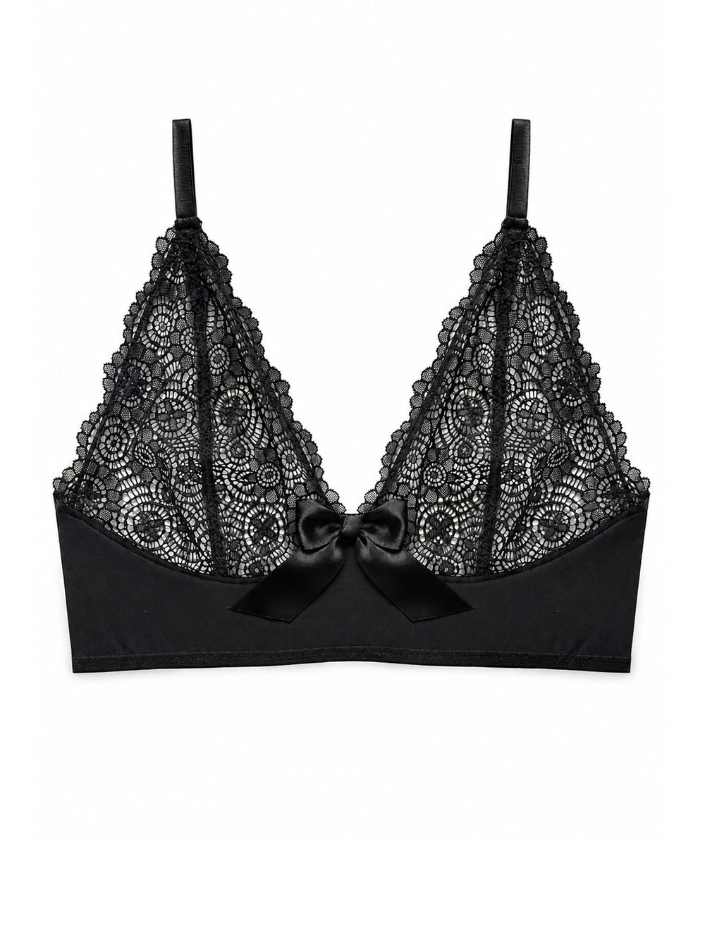 Organic bamboo jersey longline bralette with Oeko-Tex lace - eco-friendly luxury lingerie by Ayten Gasson