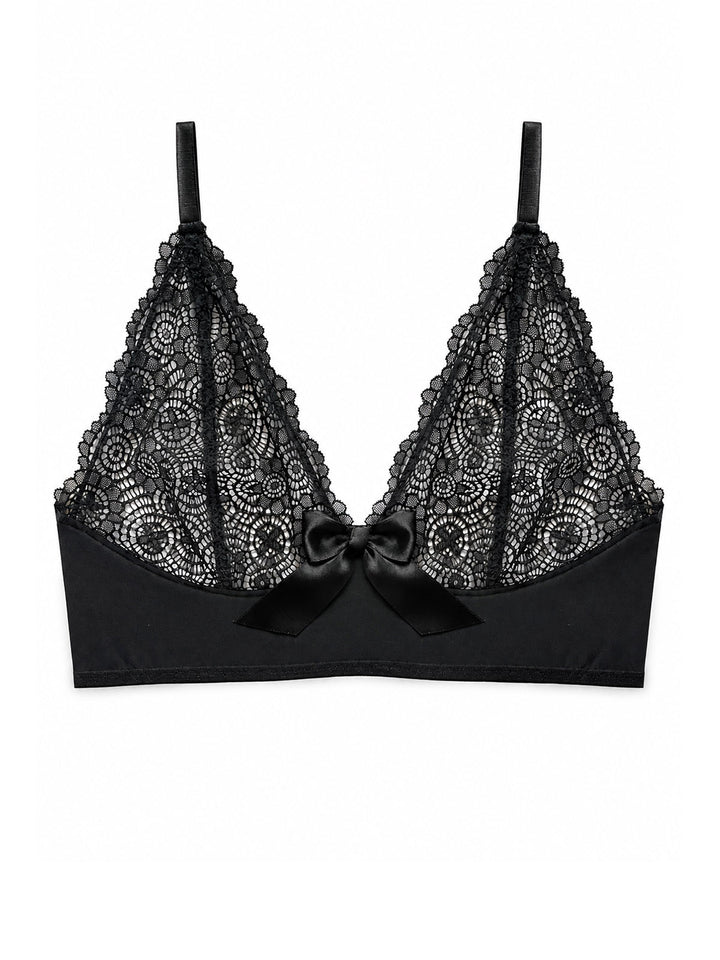 Organic bamboo jersey longline bralette with Oeko-Tex lace - eco-friendly luxury lingerie by Ayten Gasson