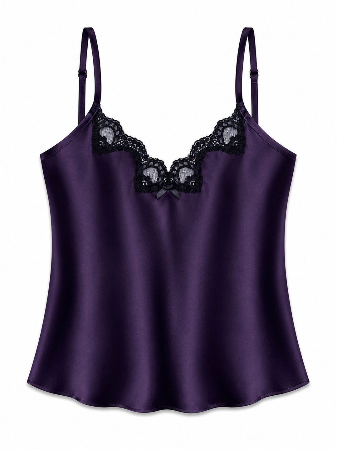 Luxury plum bamboo silk camisole with bias-cut and adjustable straps - eco-friendly handmade nightwear