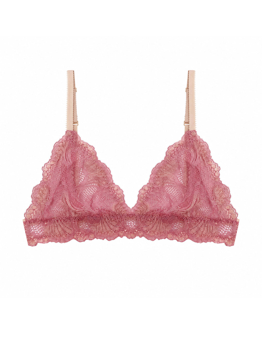 Beneath The Bloom rose lace bralette on white background - handmade luxury lingerie Brighton