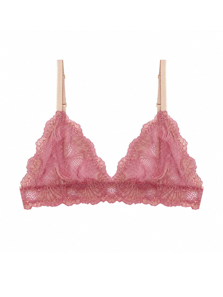 Beneath The Bloom rose lace bralette on white background - handmade luxury lingerie Brighton