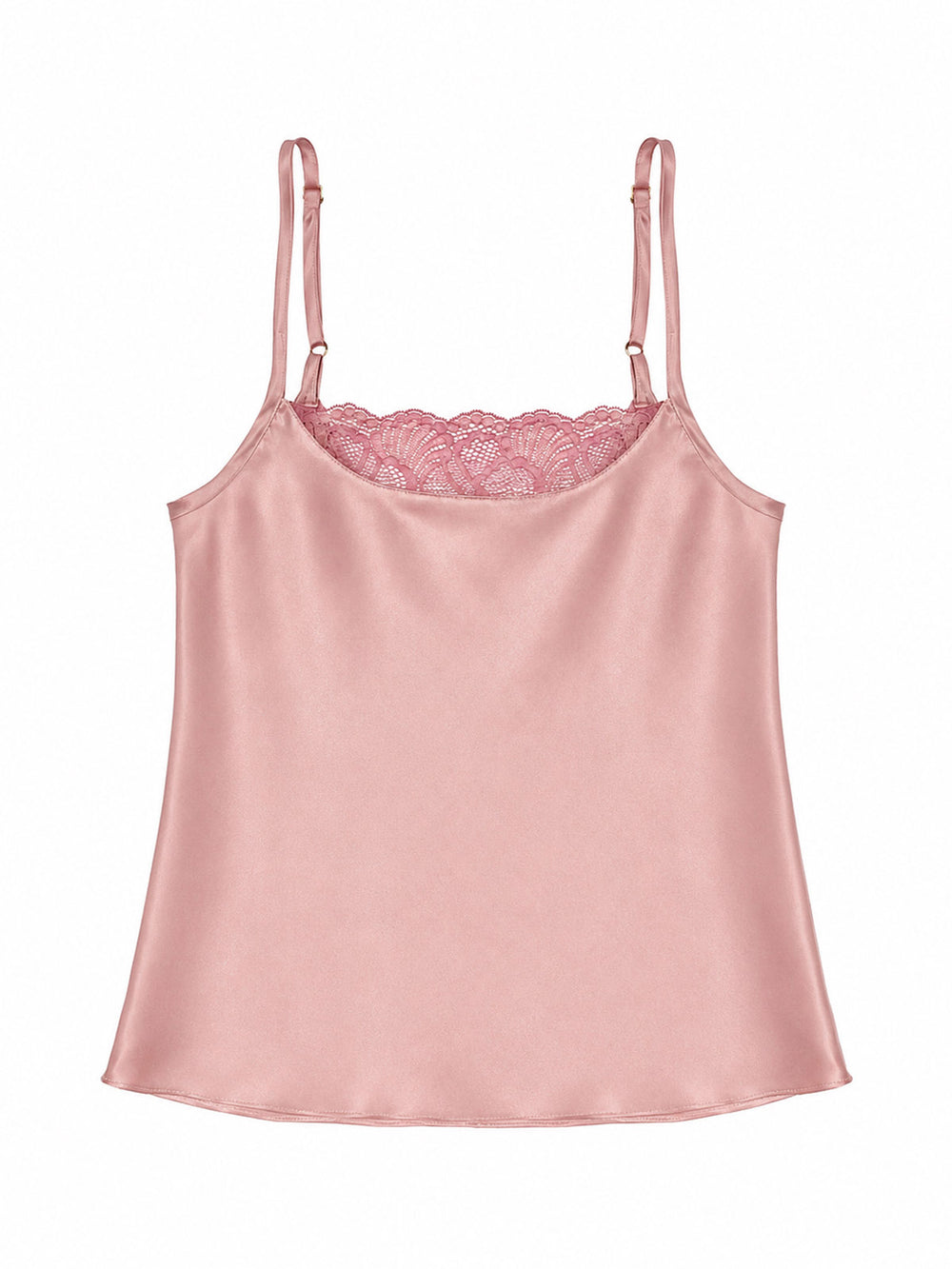 Beneath The Bloom rose silk camisole on white background - handmade luxury nightwear Brighton
