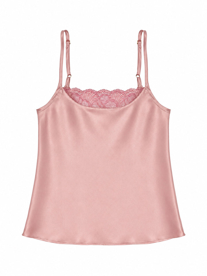 Beneath The Bloom rose silk camisole on white background - handmade luxury nightwear Brighton