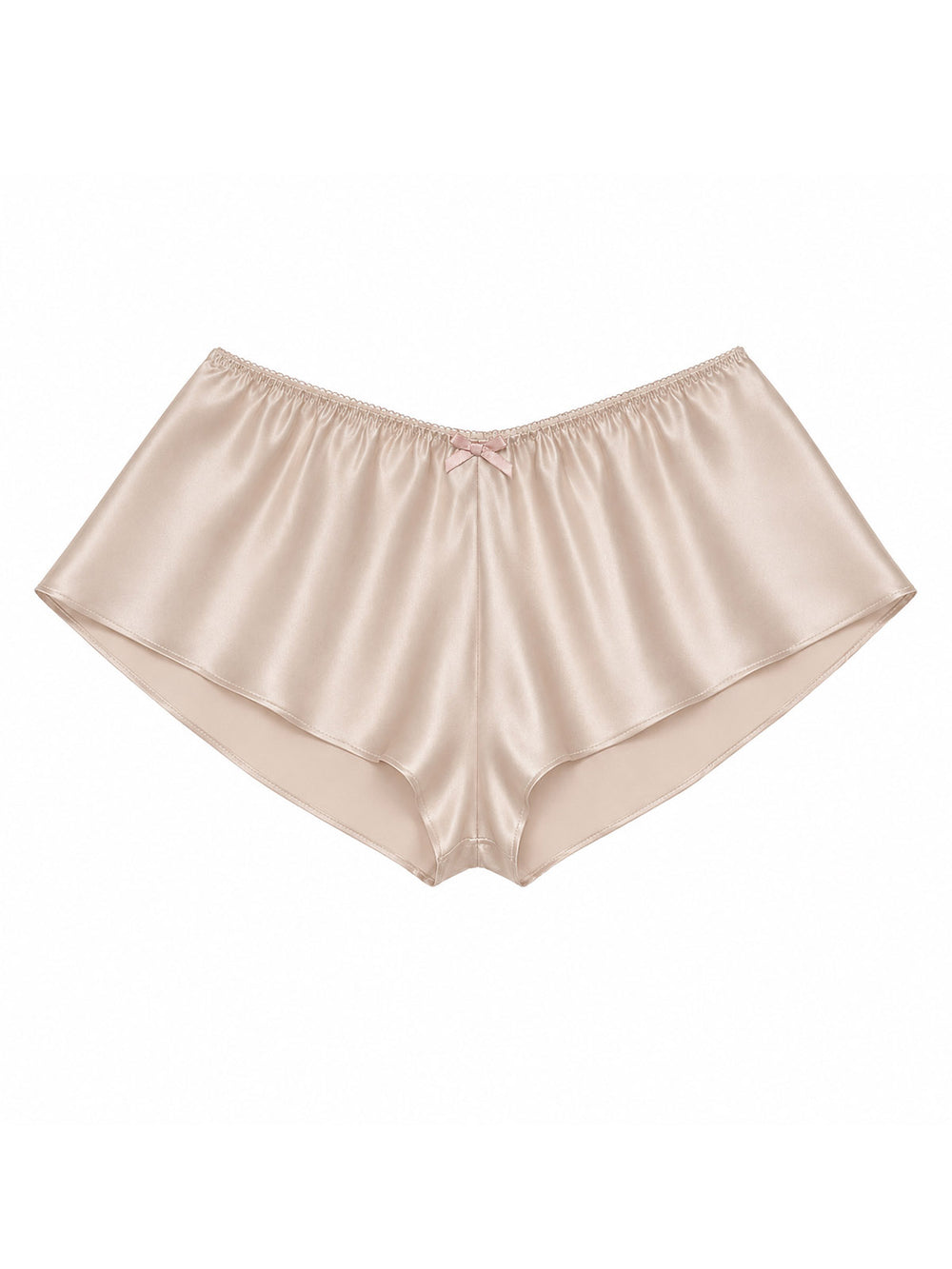 Beneath The Bloom blush silk French knicker on white background - handmade luxury lingerie Brighton