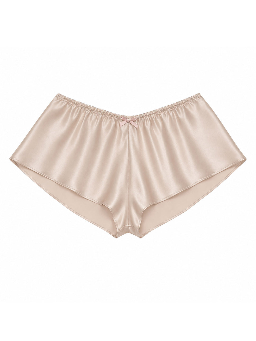 Beneath The Bloom blush silk French knicker on white background - handmade luxury lingerie Brighton