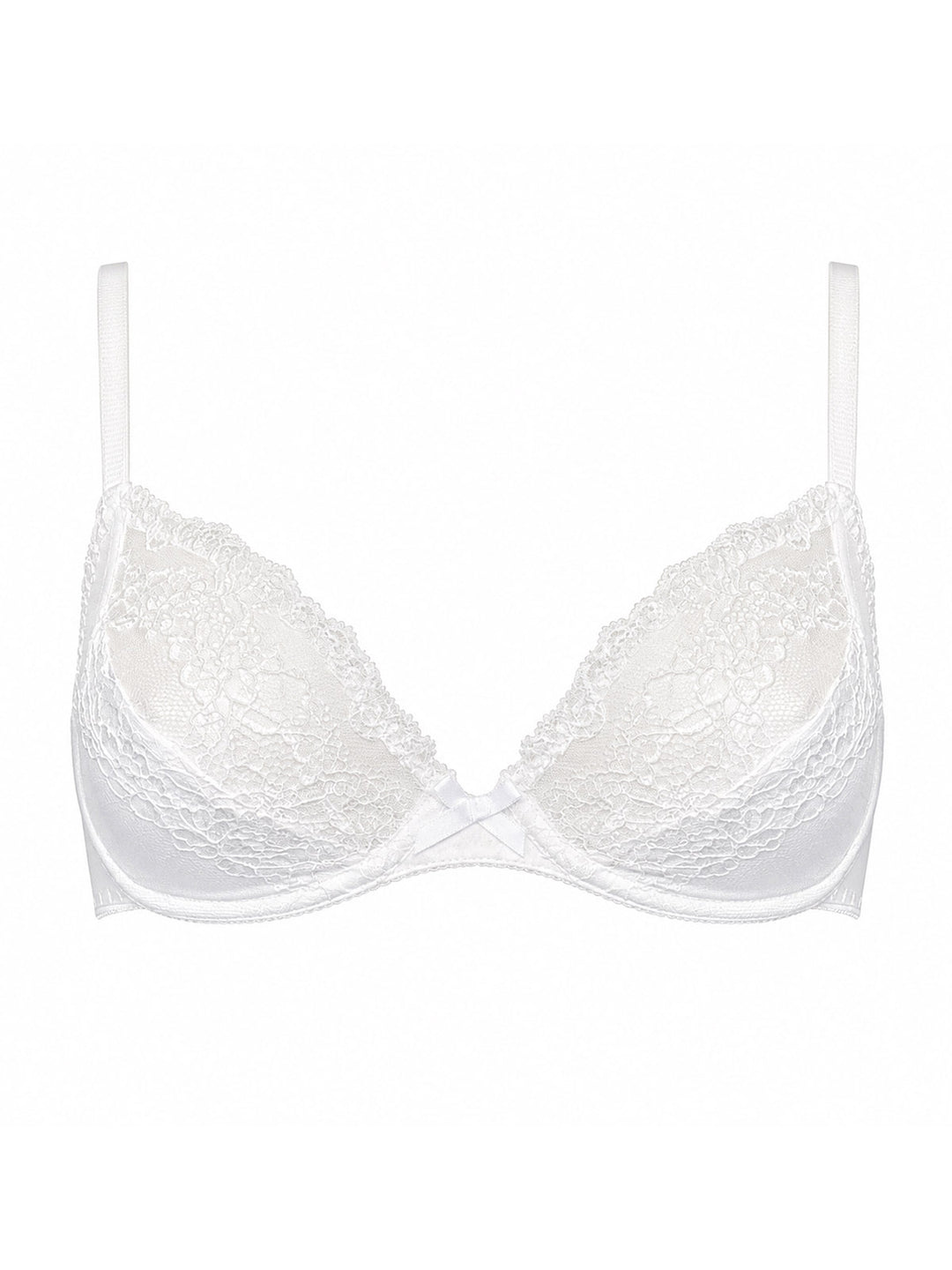 Luxury white silk underwire plunge bra with gold adjustable straps - sustainable handmade lingerie made in UK