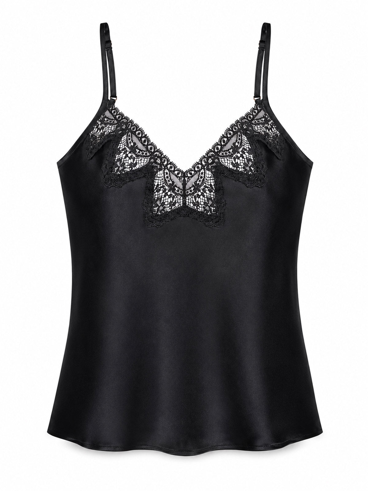 Black Silk Camisole | Luxury Lace Lingerie Made in Brighton