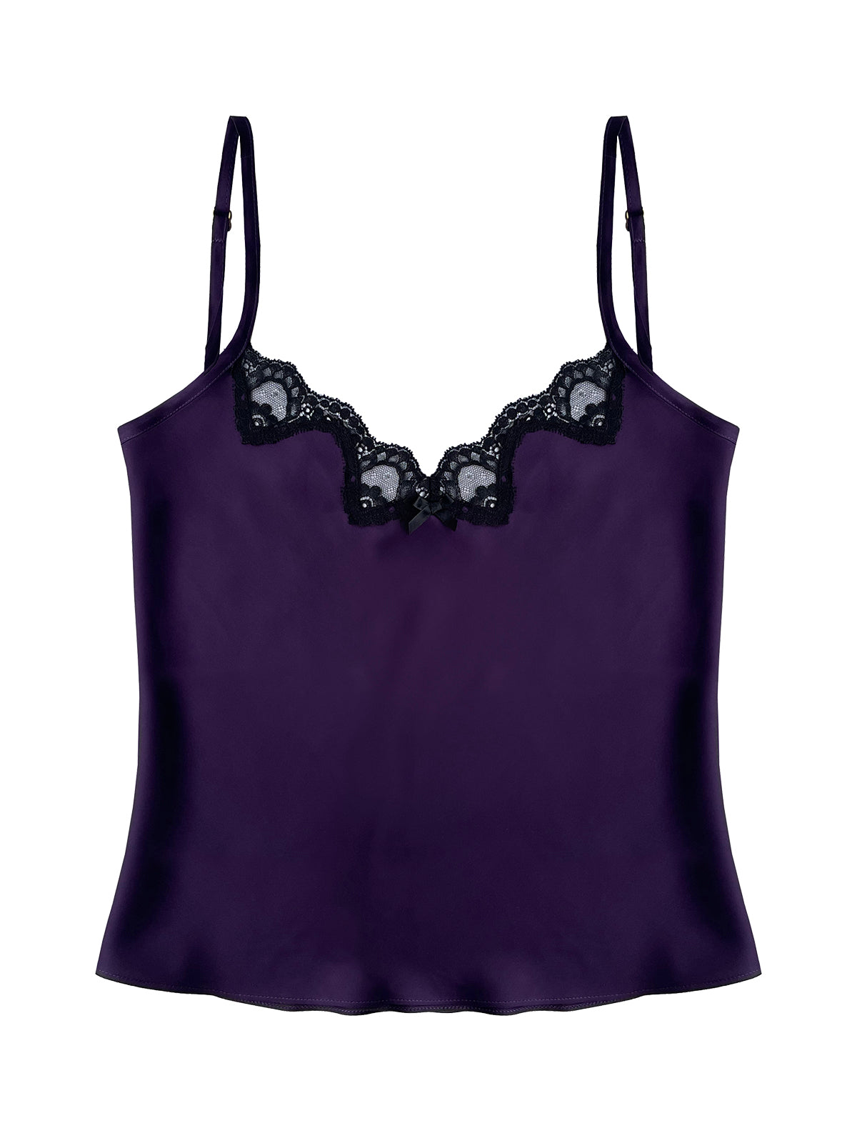 Sustainable bamboo silk camisole featuring a bias-cut design and adjustable straps for a perfect fit