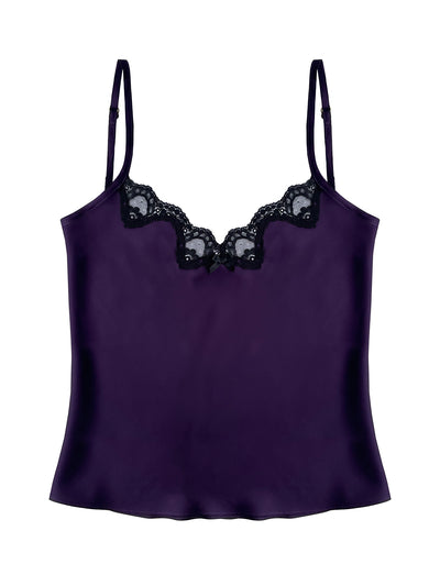 Sustainable bamboo silk camisole featuring a bias-cut design and adjustable straps for a perfect fit