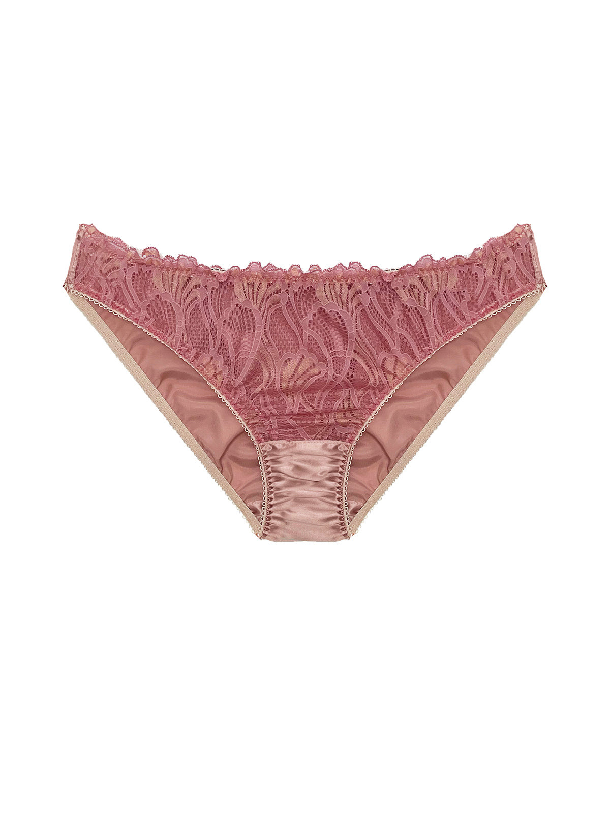Beneath The Bloom Rose Silk Knicker By Ayten Gasson on a white background
