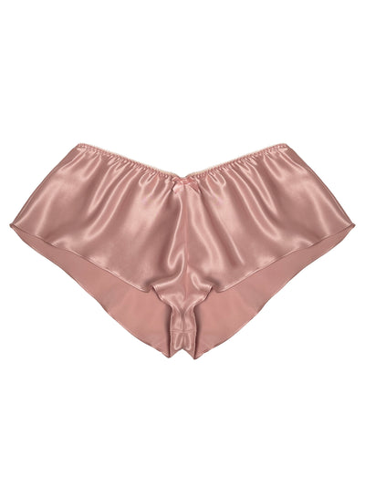 Beneath The Bloom Rose Silk French Knicker by Ayten Gasson on a white background