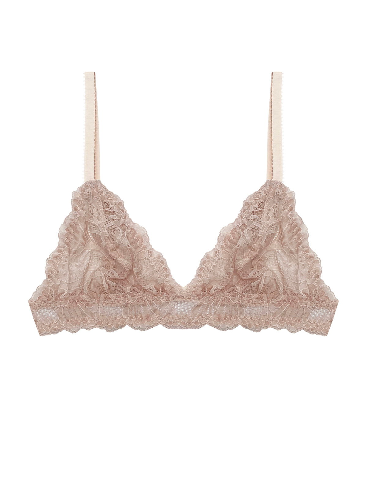 Beneath The Bloom Blush Lace Bralette by Ayten Gasson on a white background