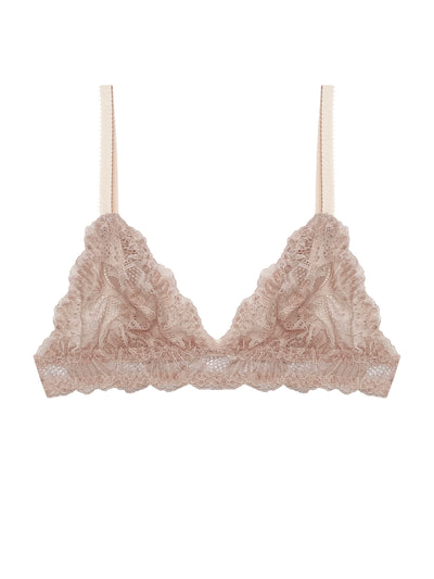 Beneath The Bloom Blush Lace Bralette by Ayten Gasson on a white background