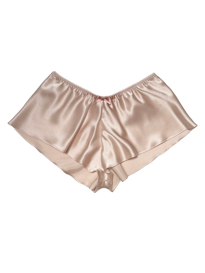 Beneath The Bloom Blush Silk French Knicker by Ayten Gasson on a white background