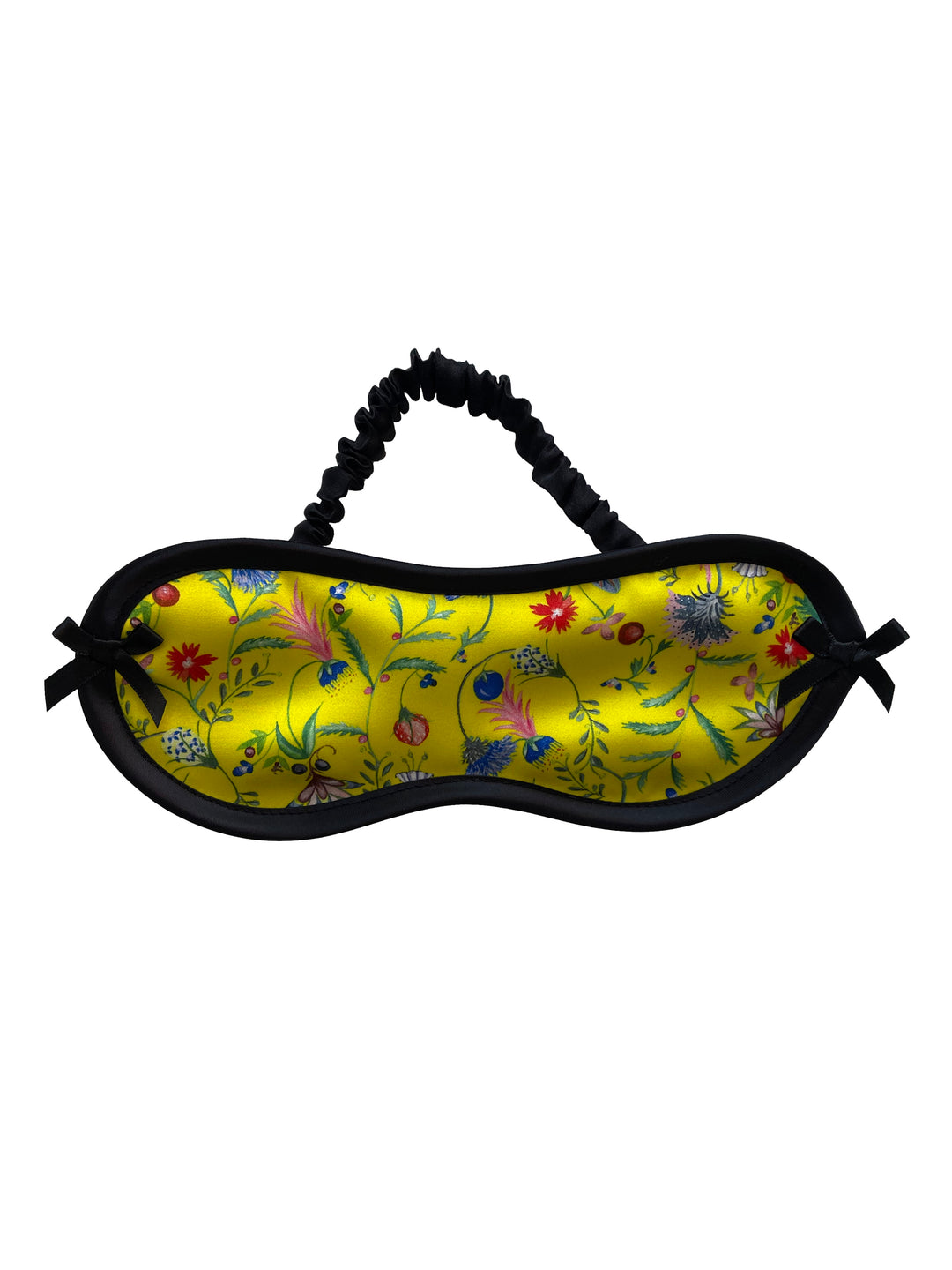Estelle Liberty London floral silk eye mask with black silk lining - handmade luxury sleep mask by Ayten Gasson