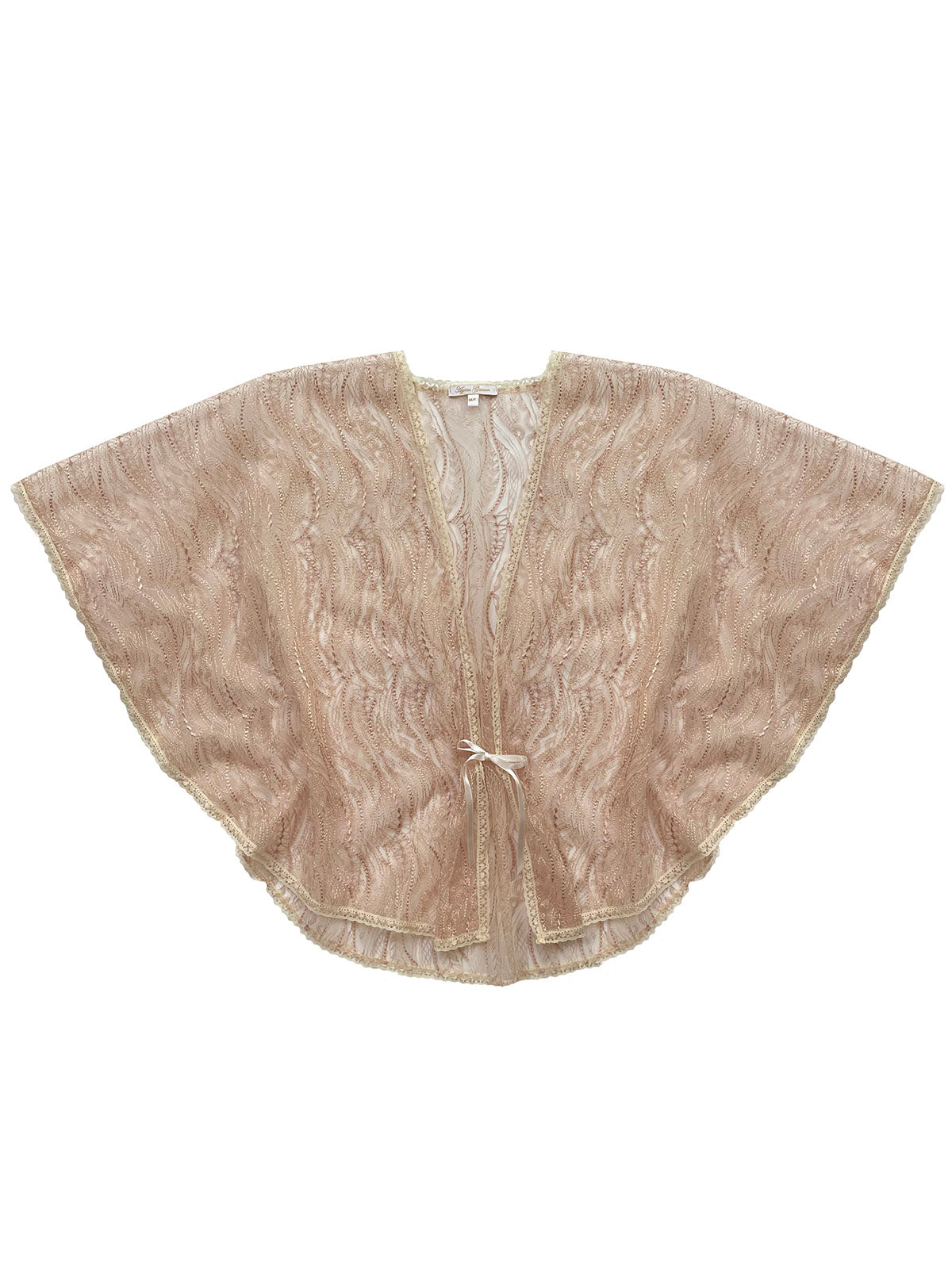 Gold Vintage Lace Bed Jacket on a white background