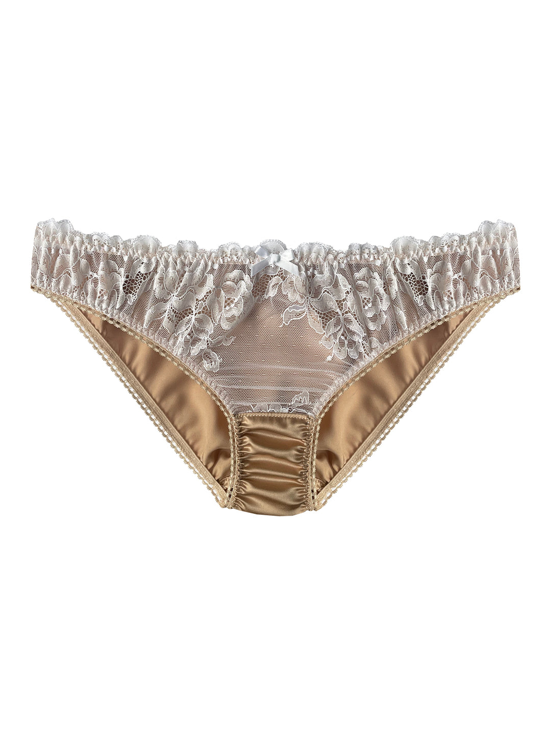 Grace white silk and lace knicker - handmade luxury lingerie by Ayten Gasson Brighton


