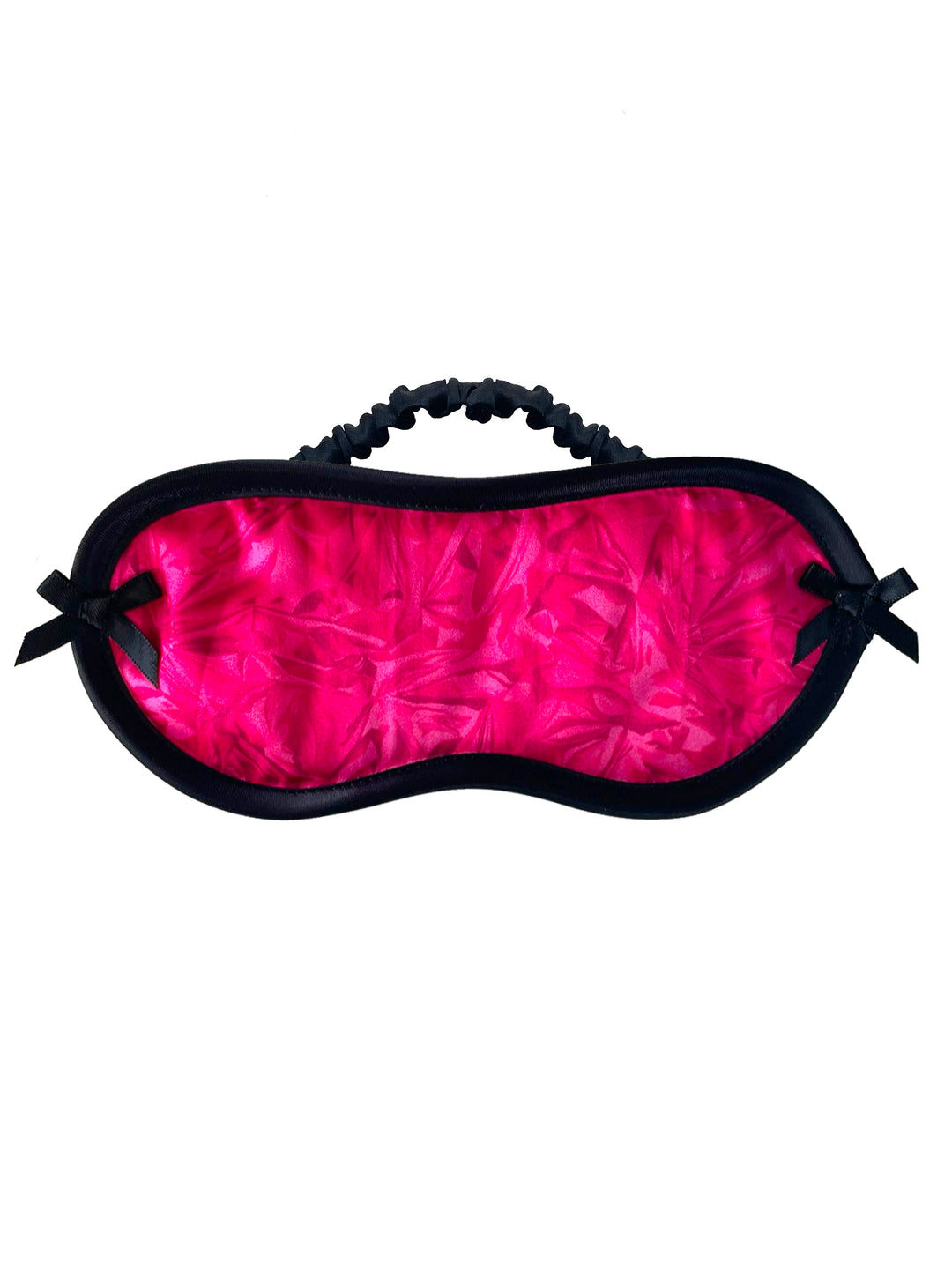 Kit fuchsia Liberty London silk eye mask with pink floral print - handmade luxury sleep mask by Ayten Gasson