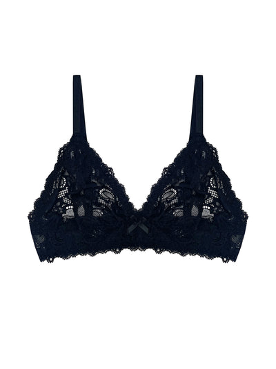 Black lace Luna bralette by Ayten Gasson on a white background