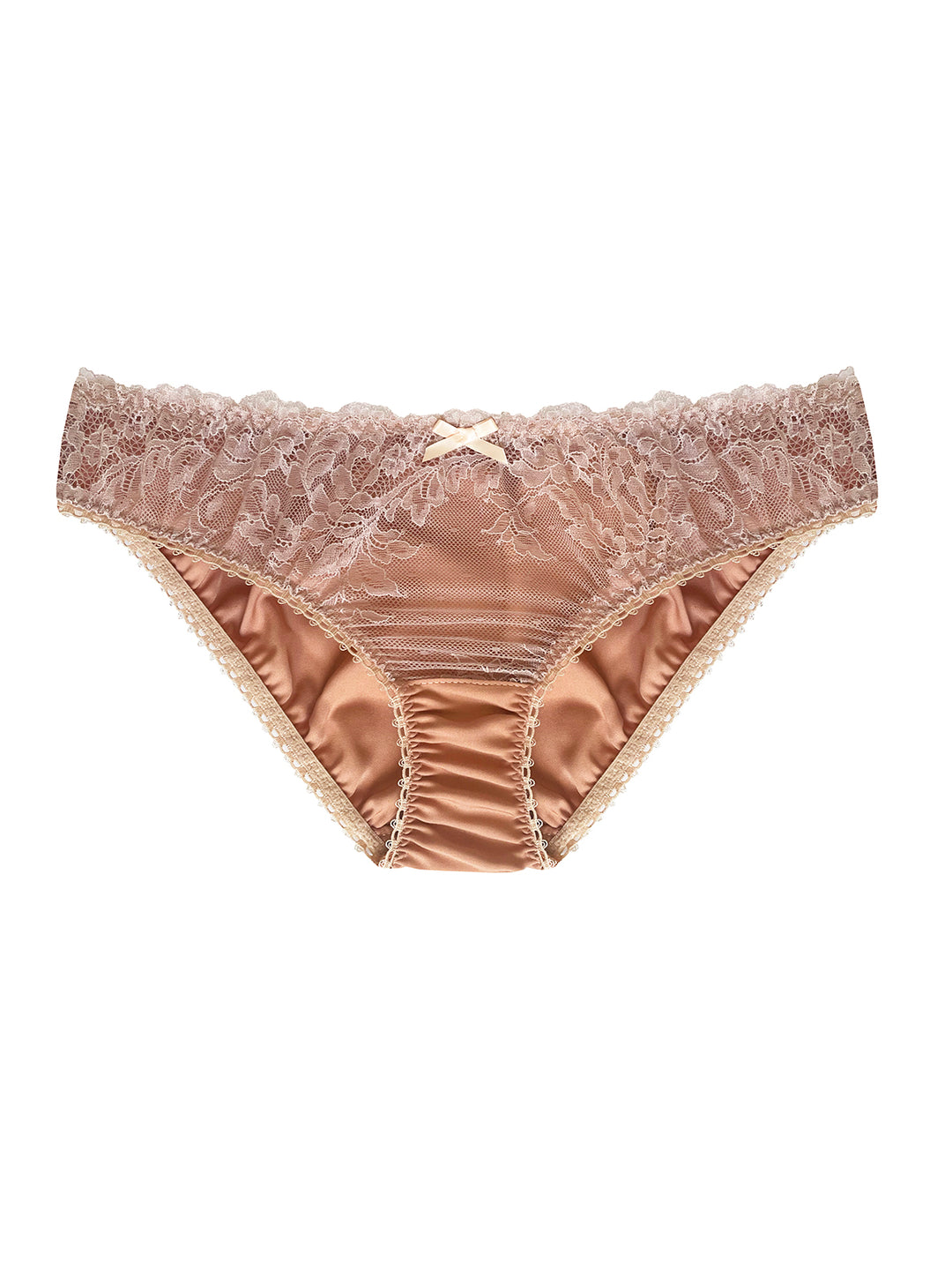 Mollie organic peach bamboo knicker - sustainable luxury lingerie by Ayten Gasson