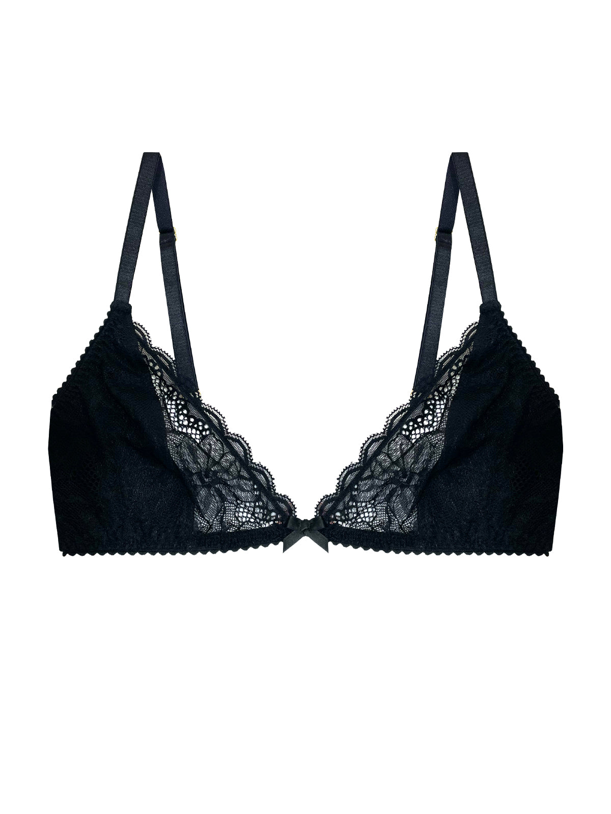 Molly Black Organic Bamboo Jersey & Lace Bralette