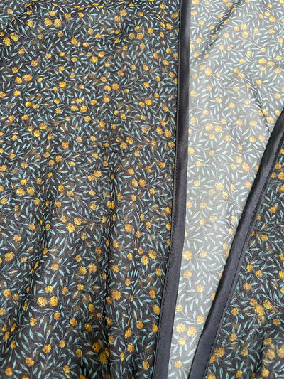 Close-up of the Myrtle Chiffon Liberty Silk Bed Jacket