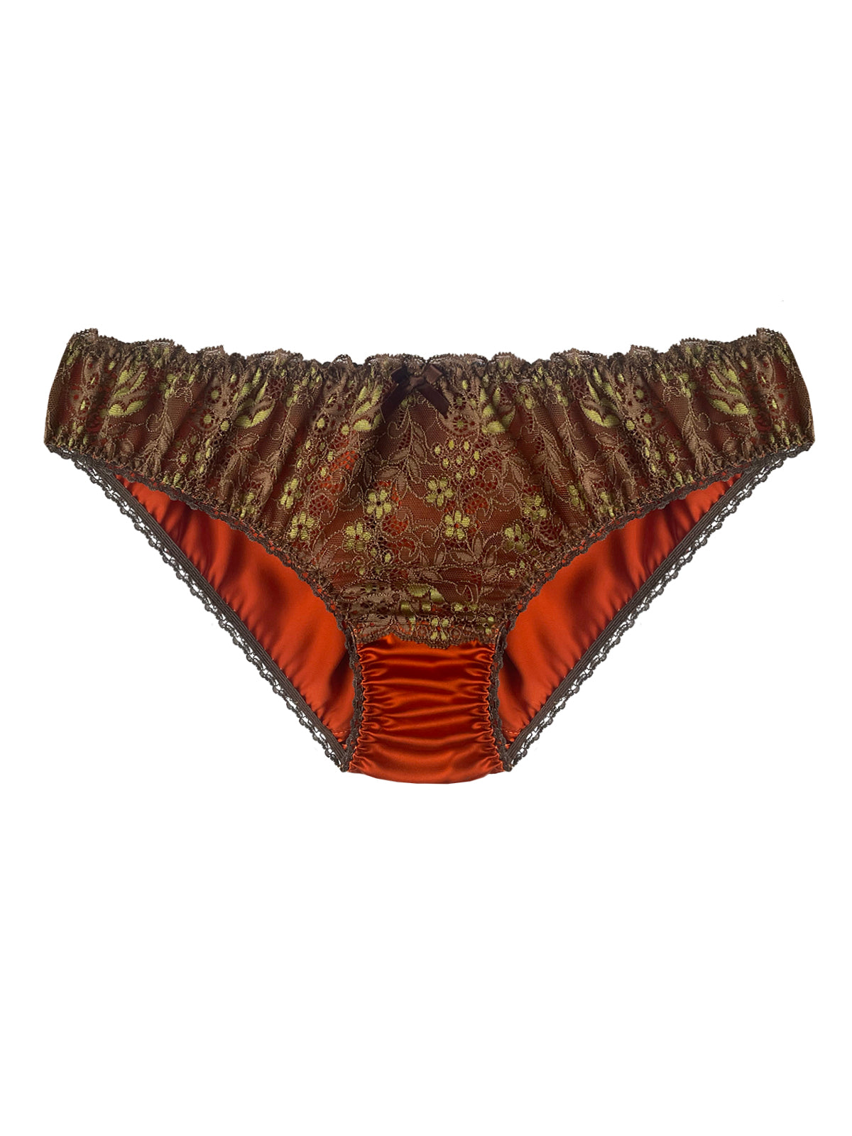 Natalie Coral Silk & Lace Knicker