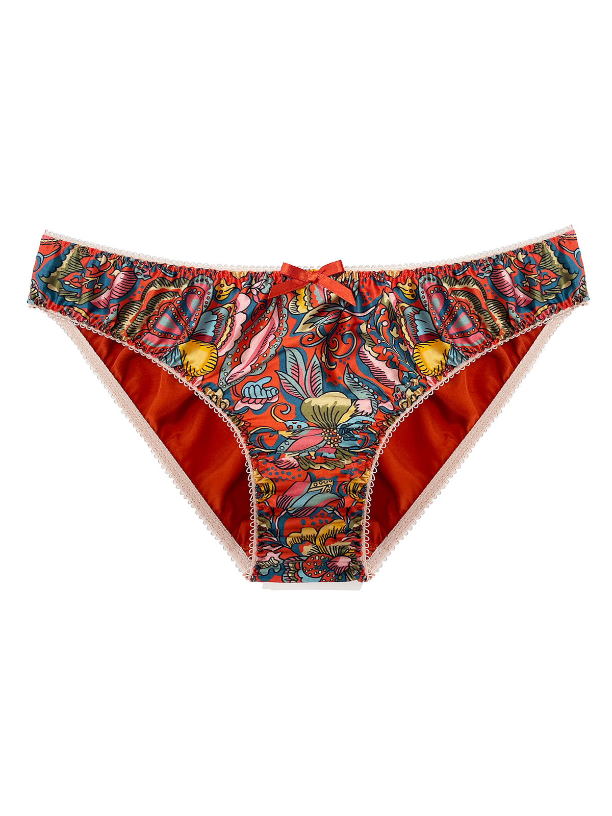 Passion Flower Liberty Silk Knicker on a white background