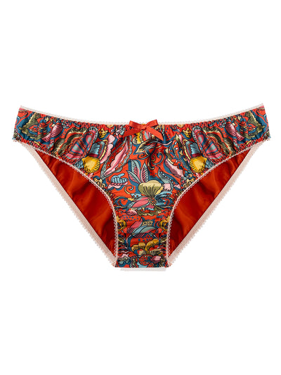 Passion Flower Liberty Silk Knicker on a white background