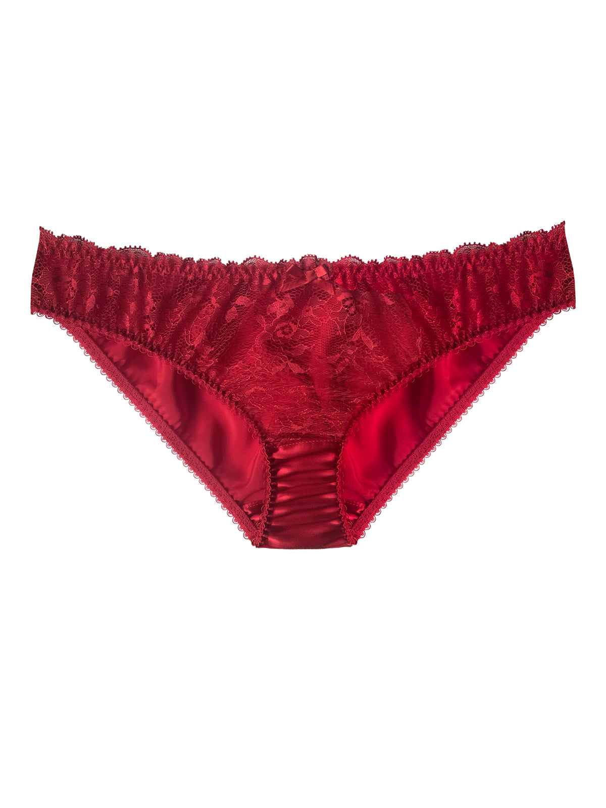 Ruby Red Silk & Lace Knicker