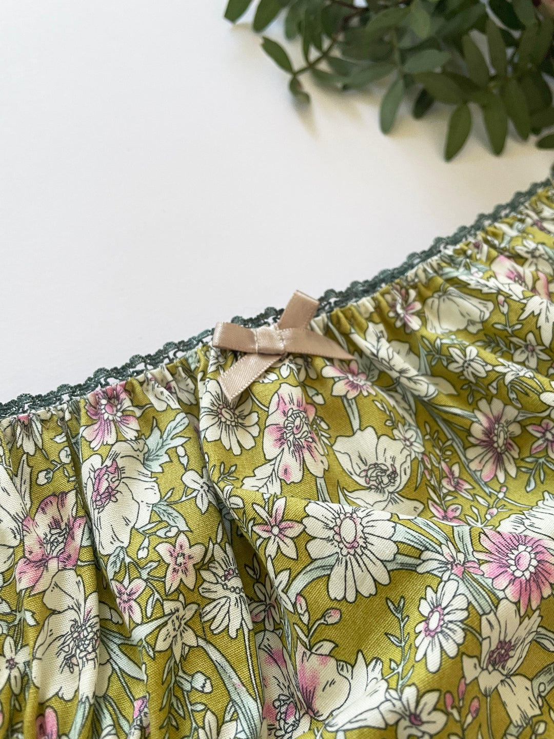 Ayten Gasson Country Garden Cotton Knicker in Sage Green – handmade OEKO-TEX® certified cotton lingerie