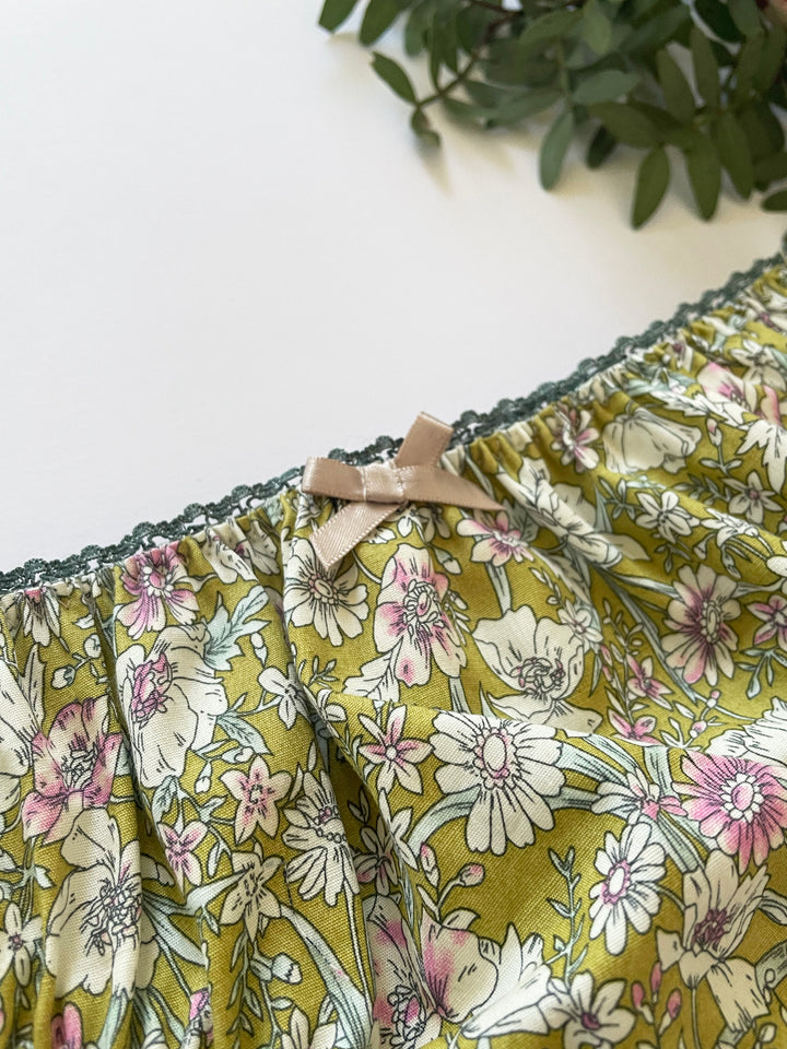Ayten Gasson Country Garden Cotton Knicker in Sage Green – handmade OEKO-TEX® certified cotton lingerie