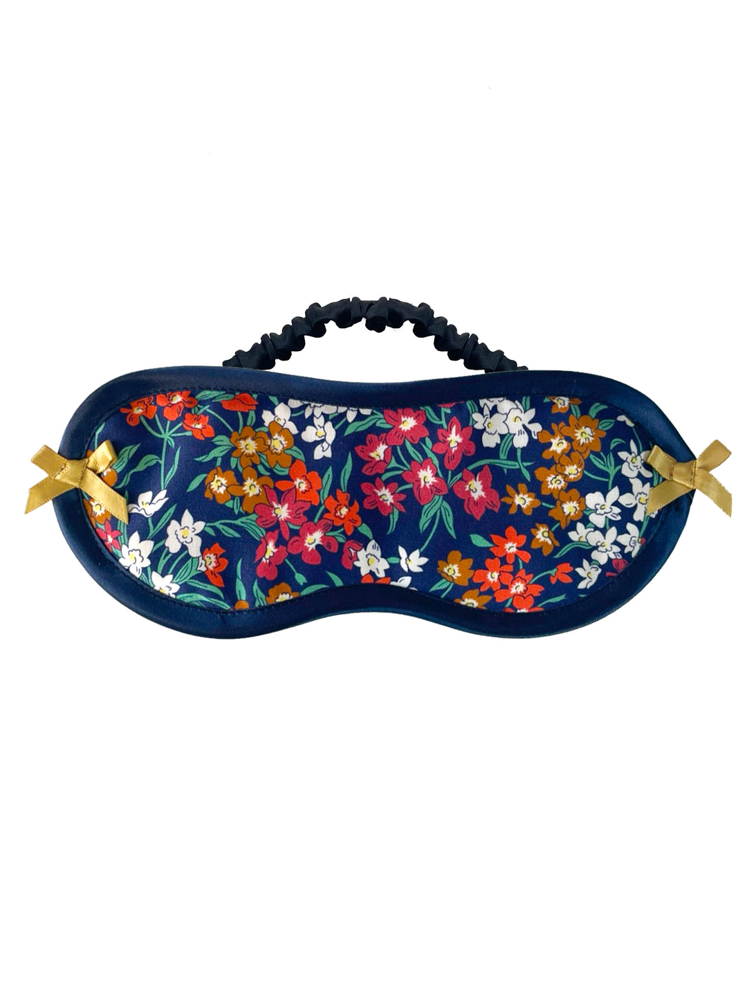 Sea Blossom Liberty London silk eye mask with aqua floral print - handmade luxury sleep mask by Ayten Gasson