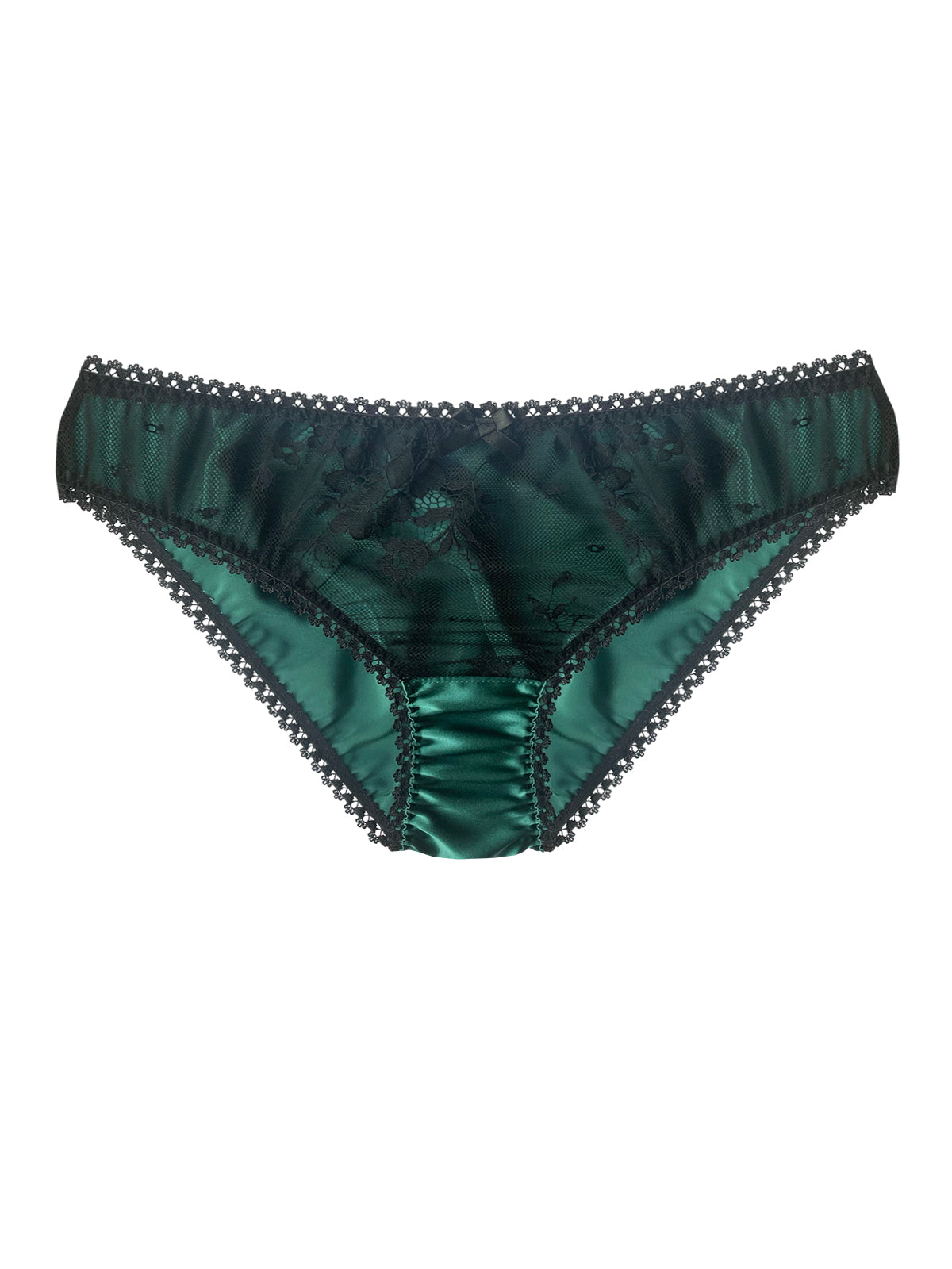 Sofia Teal Silk & Lace Knicker