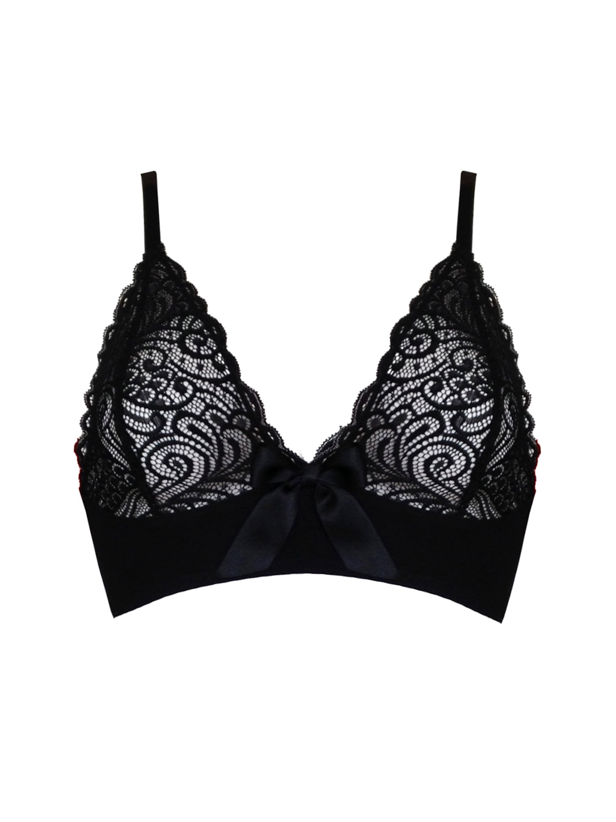Ava Black Organic Bamboo Jersey & Lace Bralet