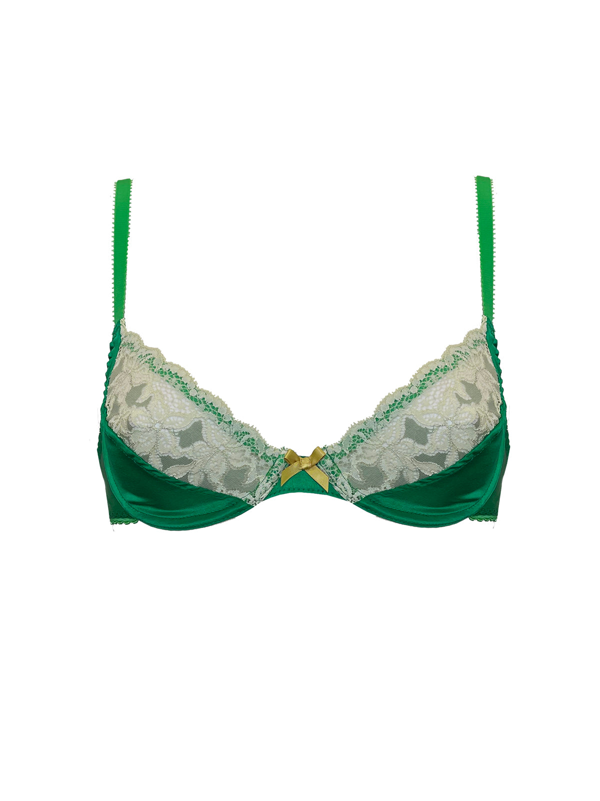 Beatrix Emerald Green Silk Plunge Bra