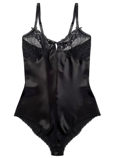 Clara Black Silk & Lace Teddy by Ayten Gasson