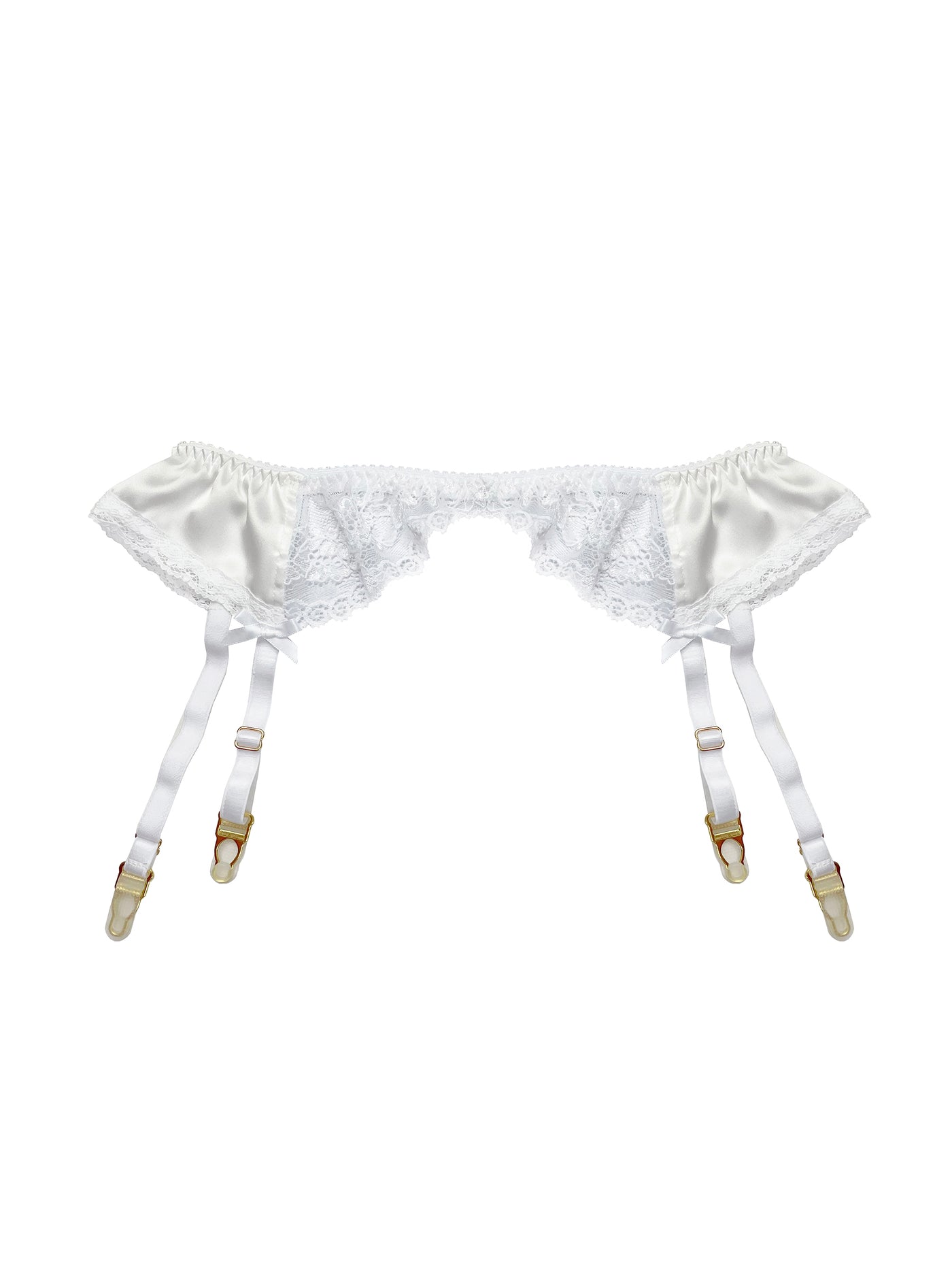Clara White Silk & Lace Suspender Belt – Ayten Gasson