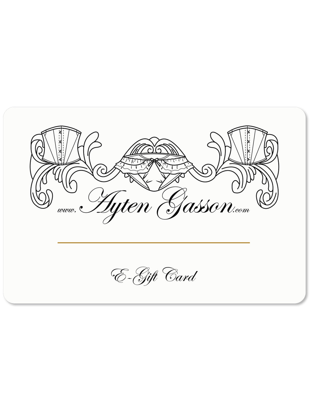 Ayten Gasson digital gift card - luxury lingerie gift voucher for handmade silk and lace pieces
