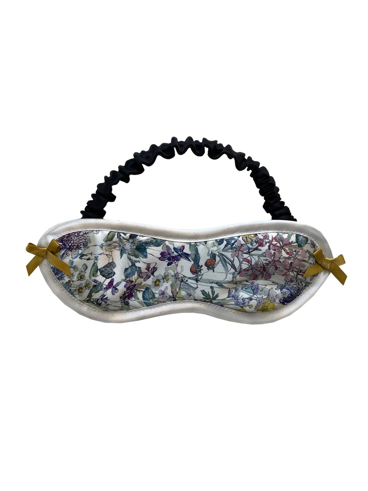 Wildflower Liberty London silk eye mask with multicoloured floral print - luxury handmade sleep mask